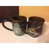 Set of TWO designer artistic coffee/soup cups.   Hand crafted by the Designer formerly know as "the PAUGS"